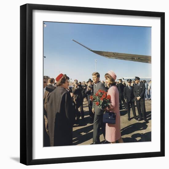 President and Jacqueline Kennedy Arrive at Dallas's Love Field, Nov. 22, 1963-null-Framed Photo