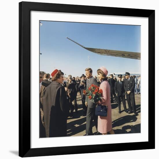 President and Jacqueline Kennedy Arrive at Dallas's Love Field, Nov. 22, 1963-null-Framed Photo