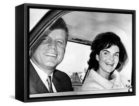 President and Jacqueline Kennedy in Palm Beach, Florida-null-Framed Stretched Canvas