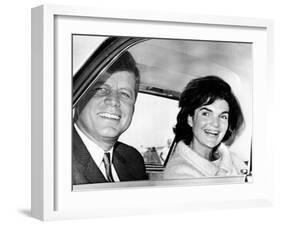 President and Jacqueline Kennedy in Palm Beach, Florida-null-Framed Photo