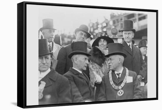 President and Mrs. Coolidge at Laying of Cornerstone of George Washington Masonic National Memorial-null-Framed Stretched Canvas