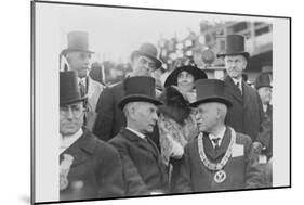 President and Mrs. Coolidge at Laying of Cornerstone of George Washington Masonic National Memorial-null-Mounted Art Print