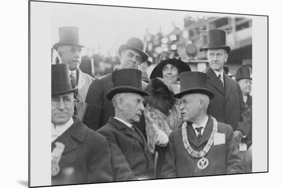 President and Mrs. Coolidge at Laying of Cornerstone of George Washington Masonic National Memorial-null-Mounted Art Print