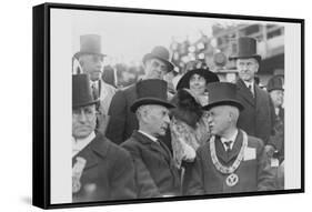 President and Mrs. Coolidge at Laying of Cornerstone of George Washington Masonic National Memorial-null-Framed Stretched Canvas