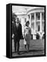 President and Mrs. John F. Kennedy Walking on the South Lawn of the White House on April 16, 1962-null-Framed Stretched Canvas