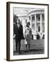 President and Mrs. John F. Kennedy Walking on the South Lawn of the White House on April 16, 1962-null-Framed Photo