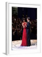 President Barack and Michelle Obama Dance at the Commander in Chief Inaugural Ball-null-Framed Photo