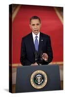 President Barack Obama Addresses the Nation on the Draw Down of American Troops from Afghanistan-null-Stretched Canvas