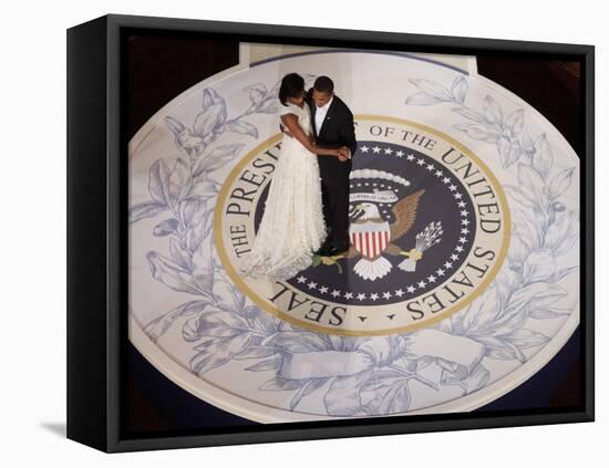 President Barack Obama and First Lady Dance at the Commander in Chief Inaugural Ball-null-Framed Stretched Canvas