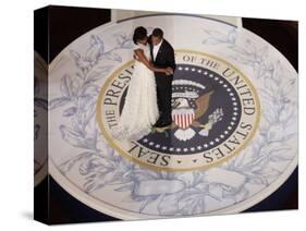 President Barack Obama and First Lady Dance at the Commander in Chief Inaugural Ball-null-Stretched Canvas