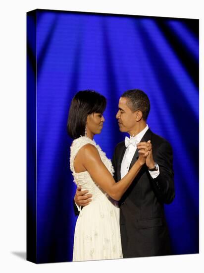 President Barack Obama and First Lady Dance Together at Neighborhood Inaugural Ball in Washington-null-Stretched Canvas