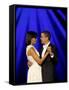 President Barack Obama and First Lady Dance Together at Neighborhood Inaugural Ball in Washington-null-Framed Stretched Canvas