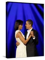 President Barack Obama and First Lady Dance Together at Neighborhood Inaugural Ball in Washington-null-Stretched Canvas