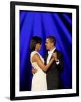 President Barack Obama and First Lady Dance Together at Neighborhood Inaugural Ball in Washington-null-Framed Photographic Print