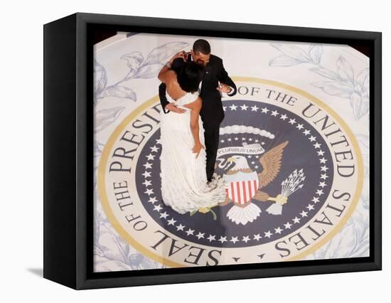 President Barack Obama and First Lady Michelle Dance, Commander in Chief Ball, January 20, 2009-null-Framed Stretched Canvas