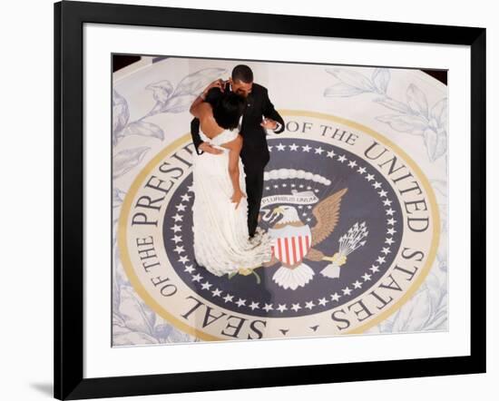 President Barack Obama and First Lady Michelle Dance, Commander in Chief Ball, January 20, 2009-null-Framed Photographic Print