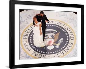 President Barack Obama and First Lady Michelle Dance, Commander in Chief Ball, January 20, 2009-null-Framed Photographic Print