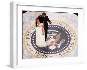 President Barack Obama and First Lady Michelle Dance, Commander in Chief Ball, January 20, 2009-null-Framed Photographic Print