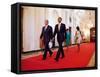 President Barack Obama and First Lady Michelle Obama Walk with Former President George W Bush-null-Framed Stretched Canvas