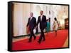 President Barack Obama and First Lady Michelle Obama Walk with Former President George W Bush-null-Framed Stretched Canvas