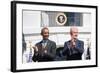 President Barack Obama and Former Pres. Bill Clinton on the 20th Anniversary of the Americorps-null-Framed Photo