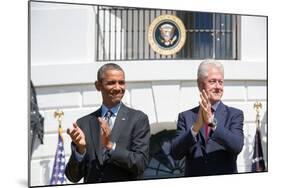 President Barack Obama and Former Pres. Bill Clinton on the 20th Anniversary of the Americorps-null-Mounted Photo