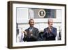 President Barack Obama and Former Pres. Bill Clinton on the 20th Anniversary of the Americorps-null-Framed Premium Photographic Print