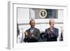 President Barack Obama and Former Pres. Bill Clinton on the 20th Anniversary of the Americorps-null-Framed Premium Photographic Print