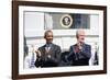 President Barack Obama and Former Pres. Bill Clinton on the 20th Anniversary of the Americorps-null-Framed Photo