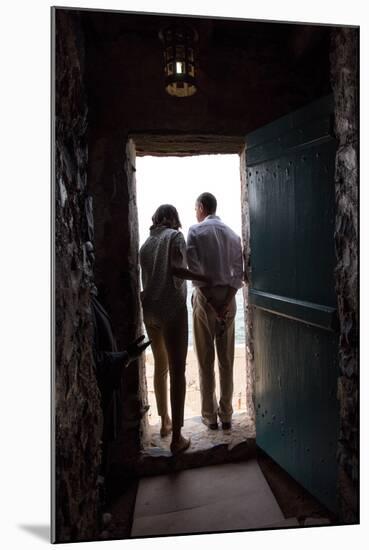 President Barack Obama and Michelle at the 'Door of No Return'-null-Mounted Photo