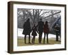 President Barack Obama anf Family Walk on the South Lawn of the White House in Washington-null-Framed Photographic Print