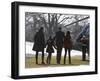 President Barack Obama anf Family Walk on the South Lawn of the White House in Washington-null-Framed Photographic Print