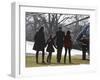 President Barack Obama anf Family Walk on the South Lawn of the White House in Washington-null-Framed Photographic Print