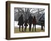 President Barack Obama anf Family Walk on the South Lawn of the White House in Washington-null-Framed Photographic Print