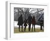 President Barack Obama anf Family Walk on the South Lawn of the White House in Washington-null-Framed Photographic Print