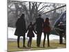 President Barack Obama anf Family Walk on the South Lawn of the White House in Washington-null-Mounted Photographic Print