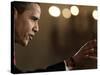 President Barack Obama Answers a Question During His First Prime Time Televised News Conference-null-Stretched Canvas