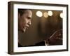 President Barack Obama Answers a Question During His First Prime Time Televised News Conference-null-Framed Photographic Print