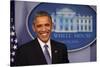 President Barack Obama at a News Conference, Brady Press Briefing Room-Dennis Brack-Stretched Canvas