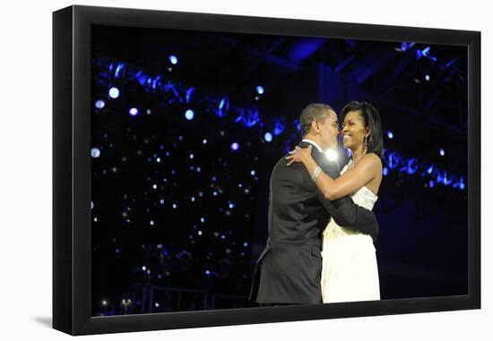 President Barack Obama (Dancing with Michelle Obama) Art Poster Print-null-Framed Poster