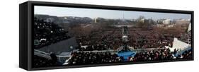 President Barack Obama Delivering His Inaugural Address, Washington DC, January 20, 2009-null-Framed Stretched Canvas