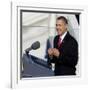 President Barack Obama Delivering His Inaugural Address, Washington DC, January 20, 2009-null-Framed Photographic Print