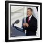 President Barack Obama Delivering His Inaugural Address, Washington DC, January 20, 2009-null-Framed Photographic Print