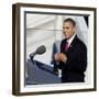 President Barack Obama Delivering His Inaugural Address, Washington DC, January 20, 2009-null-Framed Photographic Print