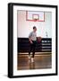 President Barack Obama Dribbles the Basketball at Fort Mcnair in Washington D.C. on May 9, 2009-null-Framed Photo