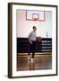 President Barack Obama Dribbles the Basketball at Fort Mcnair in Washington D.C. on May 9, 2009-null-Framed Photo