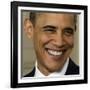 President Barack Obama During the Signing Ceremony for the Health Care Bill-null-Framed Photographic Print