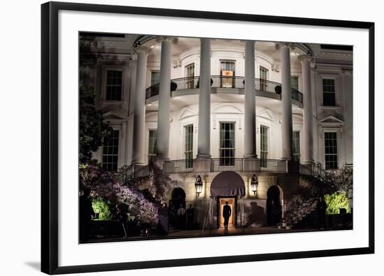 President Barack Obama Enters the South Portico of the White House at Night on March 30, 2012-null-Framed Photo