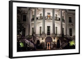 President Barack Obama Enters the South Portico of the White House at Night on March 30, 2012-null-Framed Photo