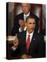 President Barack Obama Gestures While Delivering Speech on Healthcare to Joint Session of Congress-null-Stretched Canvas